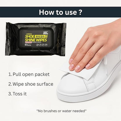 Instant Shoe Cleaning Wipes (Pack of 80) + FREE Shoes Grip Pair