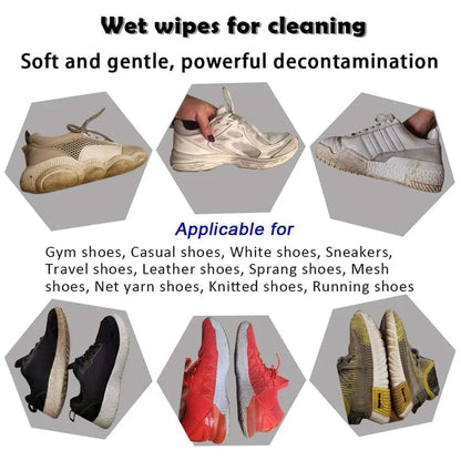 Instant Shoe Cleaning Wipes (Pack of 80) + FREE Shoes Grip Pair
